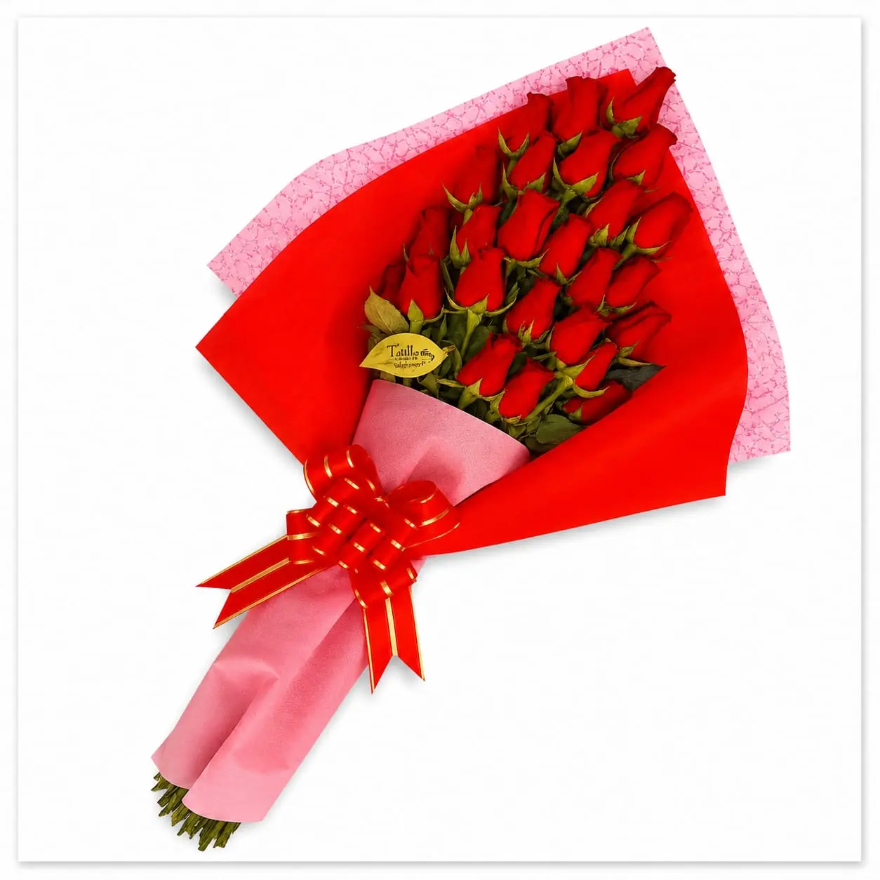 Ramo de 24 rosas rojas para regalo elegante ideal para aniversario cumpleaños o sorpresa especial con entrega a domicilio en Lima
