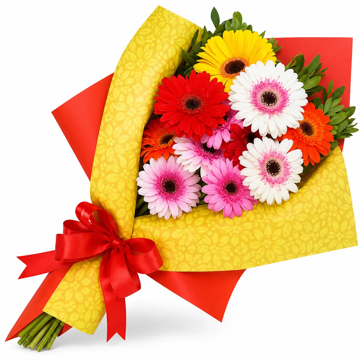 Ramo de gerberas de colores para regalo alegre y colorido ideal para cumpleaños o cualquier ocasión especial con entrega a domicilio en Lima