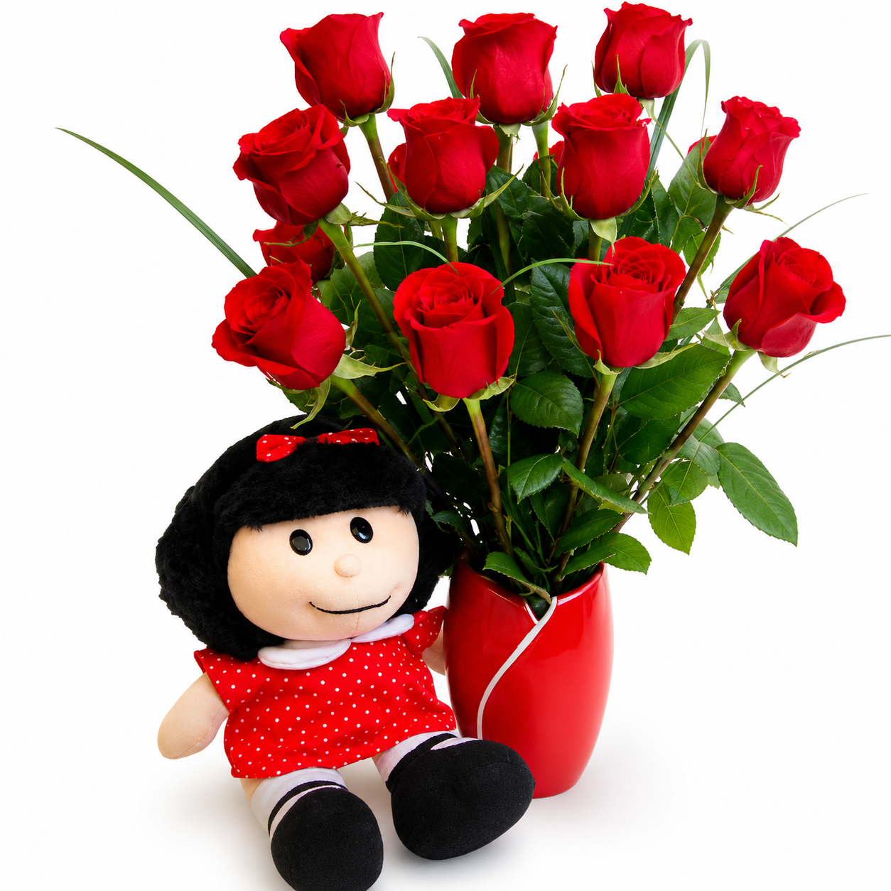 arreglo floral Mafalda y rosas para regalo especial delivery de flores en Lima
