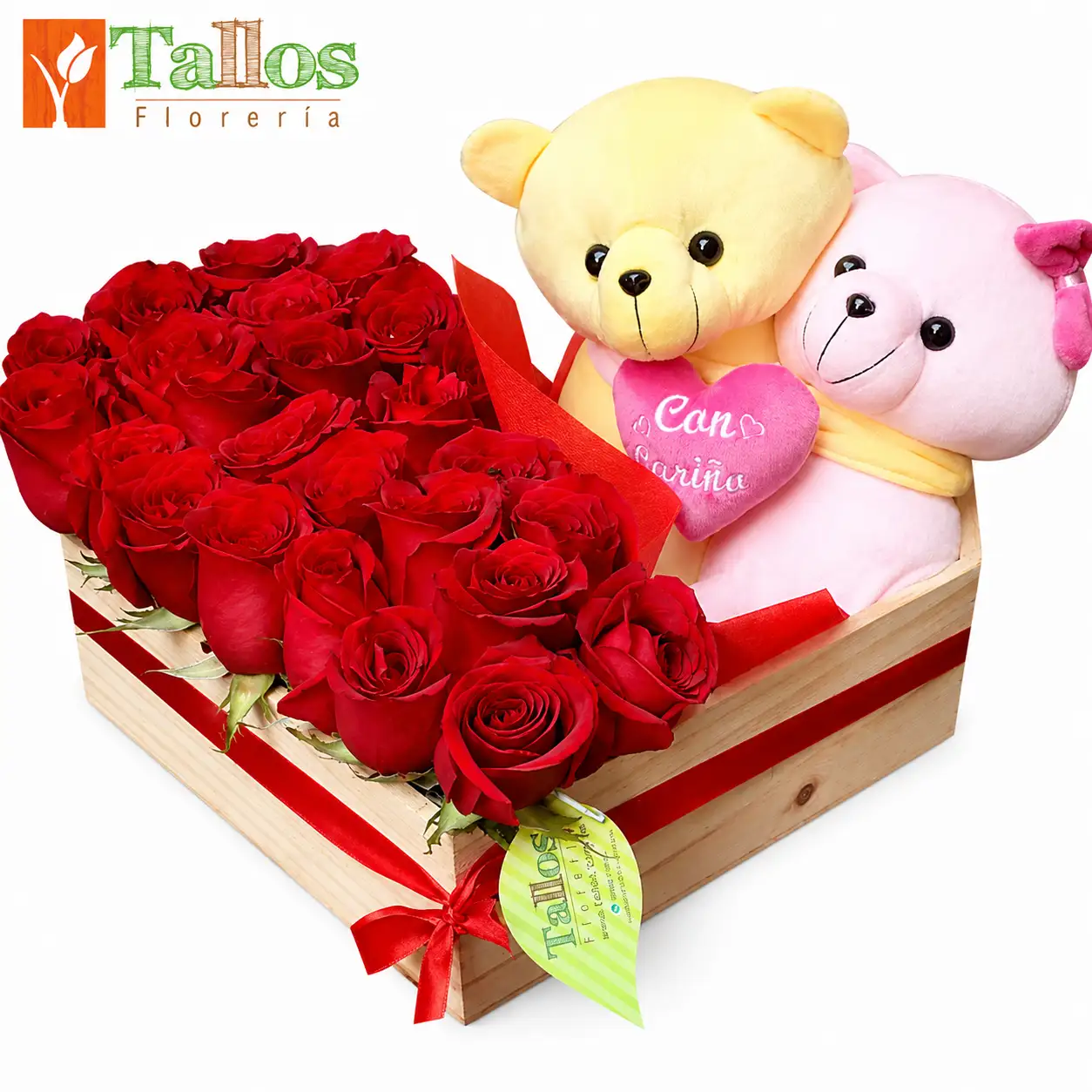 parejita en corazón con rosas para regalar detalle romántico con delivery de flores en Lima