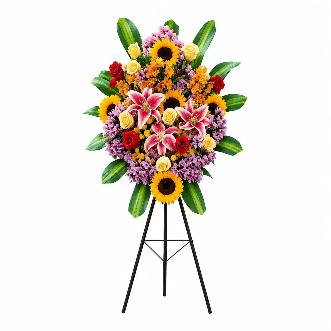 lágrima fúnebre de colores con parantes para velorios delivery de flores en Lima