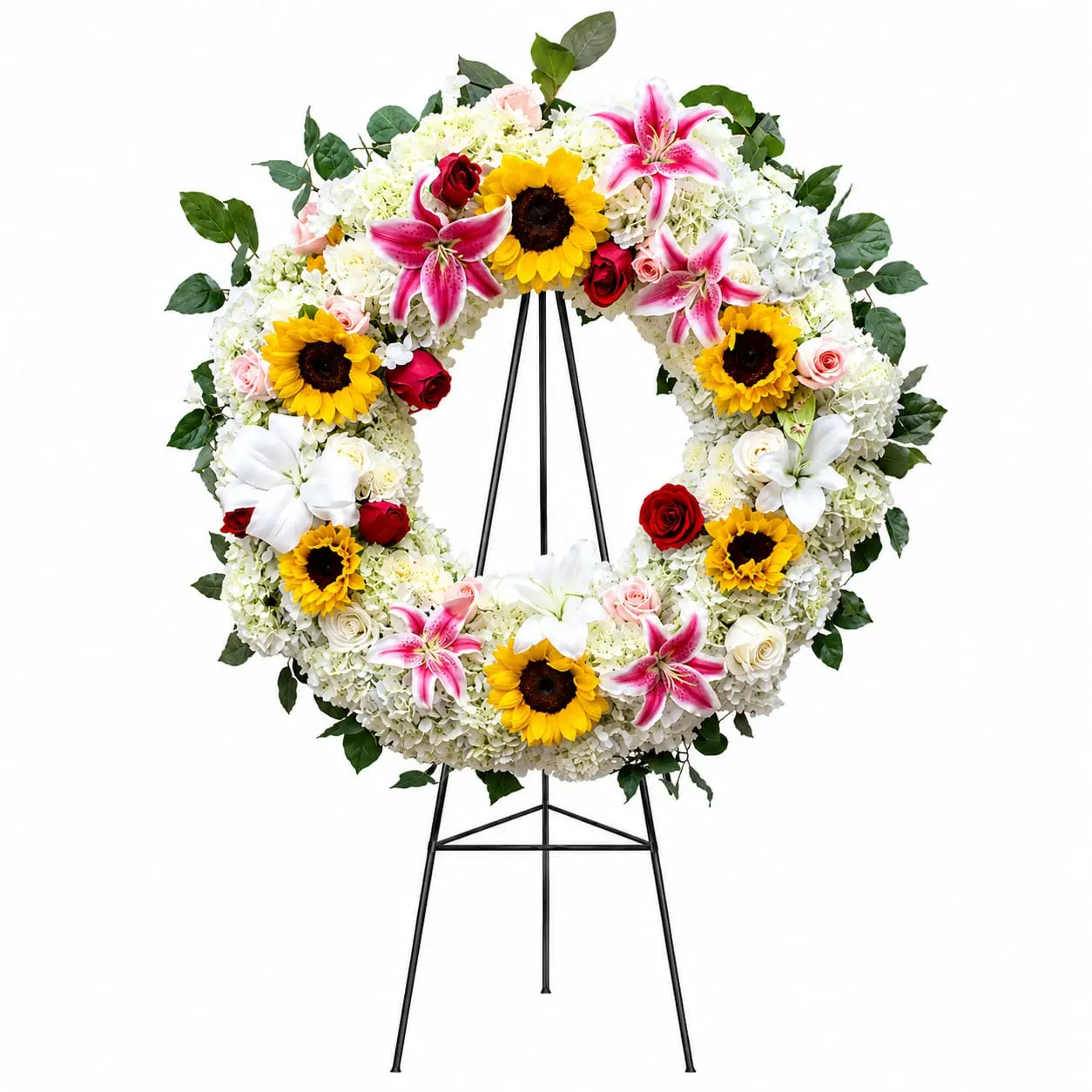 corona fúnebre colores al cielo para velorios y funerales delivery de flores en Lima