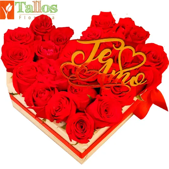 te amo corazón de rosas para regalo romántico delivery de flores en Lima