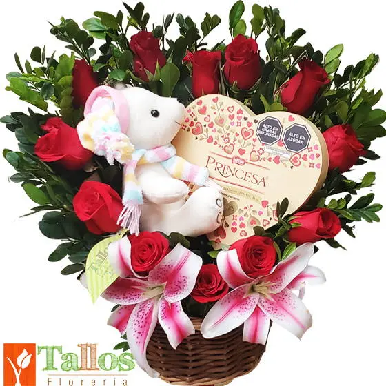 osita y chocolates para regalo romántico delivery de flores en Lima
