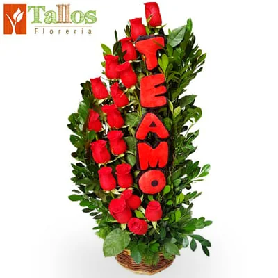 te amo en peluche con rosas para regalo romántico delivery de flores en Lima