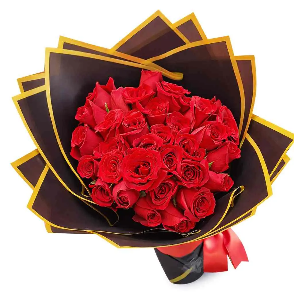 ramo buchón de rosas rojas para regalo romántico delivery de flores en Lima