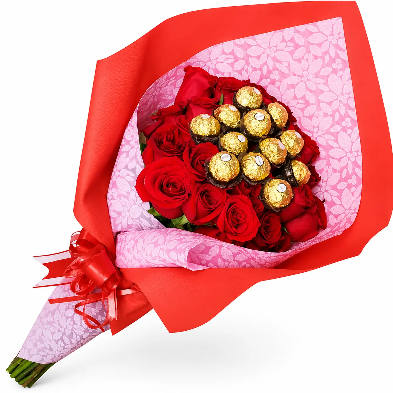 ramo de chocolates y rosas para regalo romántico delivery de flores en Lima
