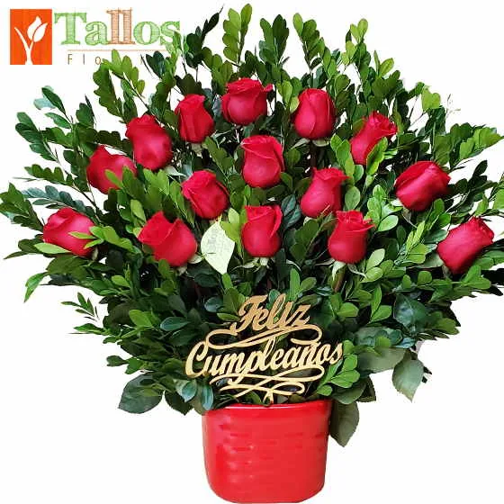 florero feliz cumpleaños para regalo de cumpleaños delivery de flores en Lima