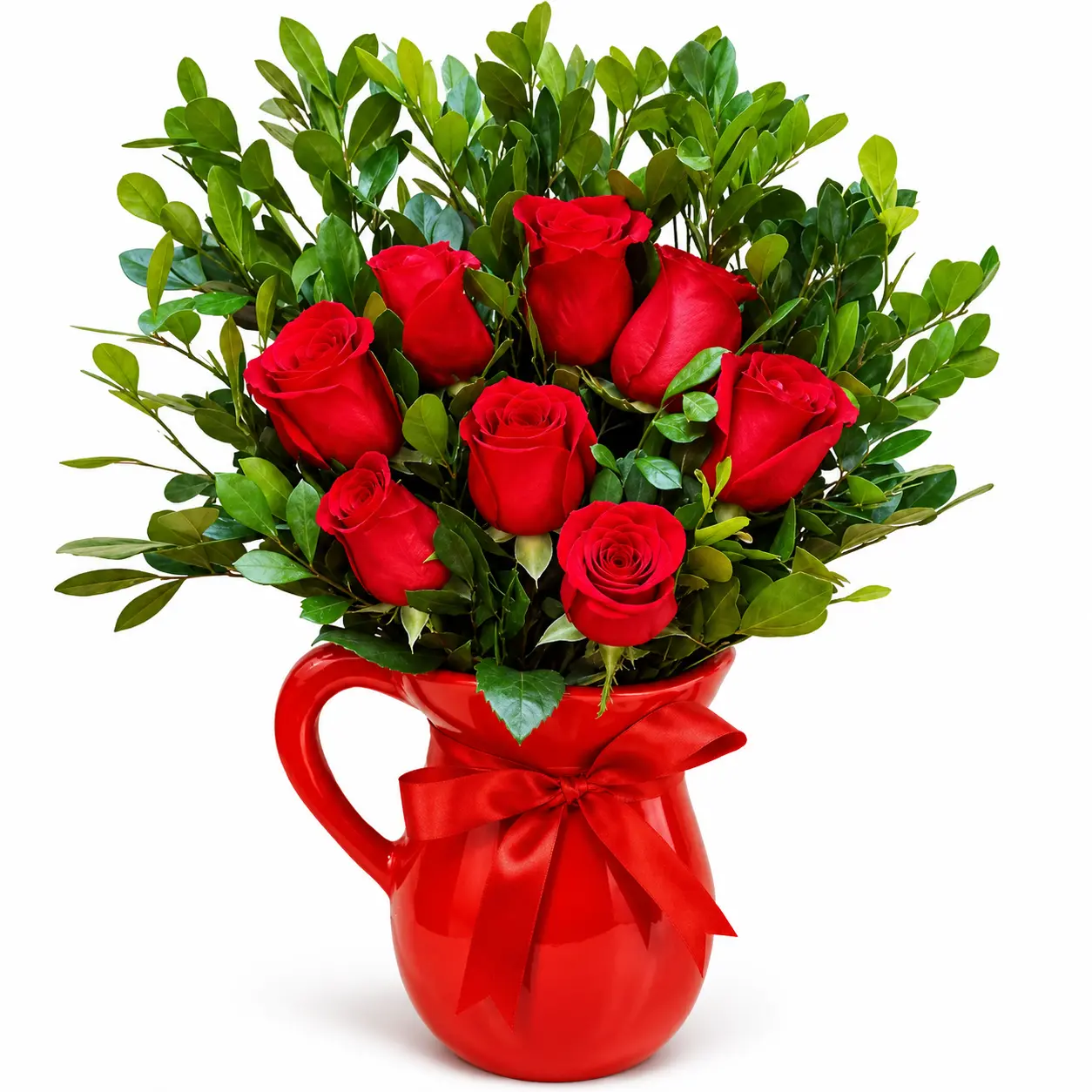 jarrón de rosas rojas para regalar arreglo floral elegante con delivery de flores en Lima