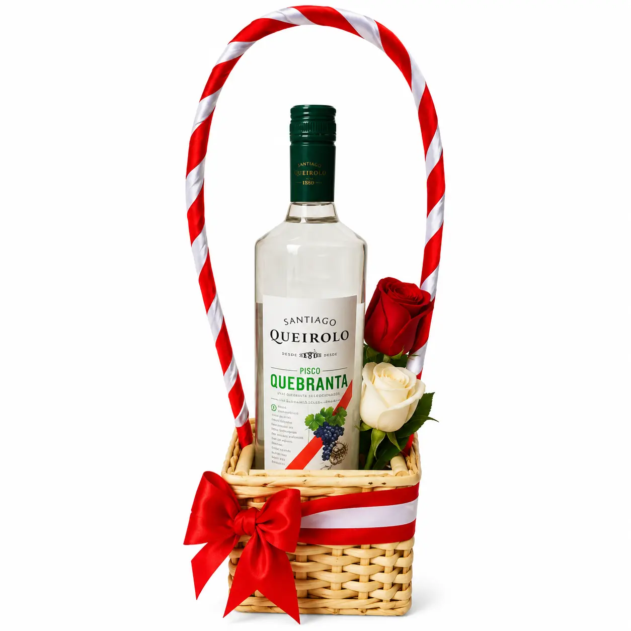 cesta de pisco para regalo especial delivery de flores en Lima